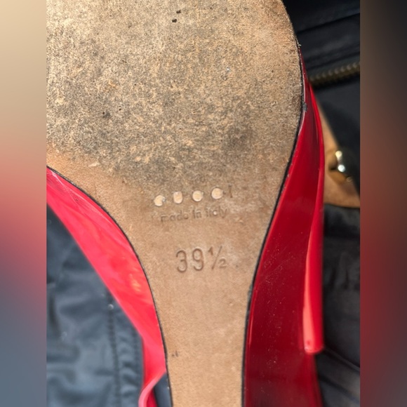 Gucci Toe Slingback Wedge Sandals - Picture 6 of 13